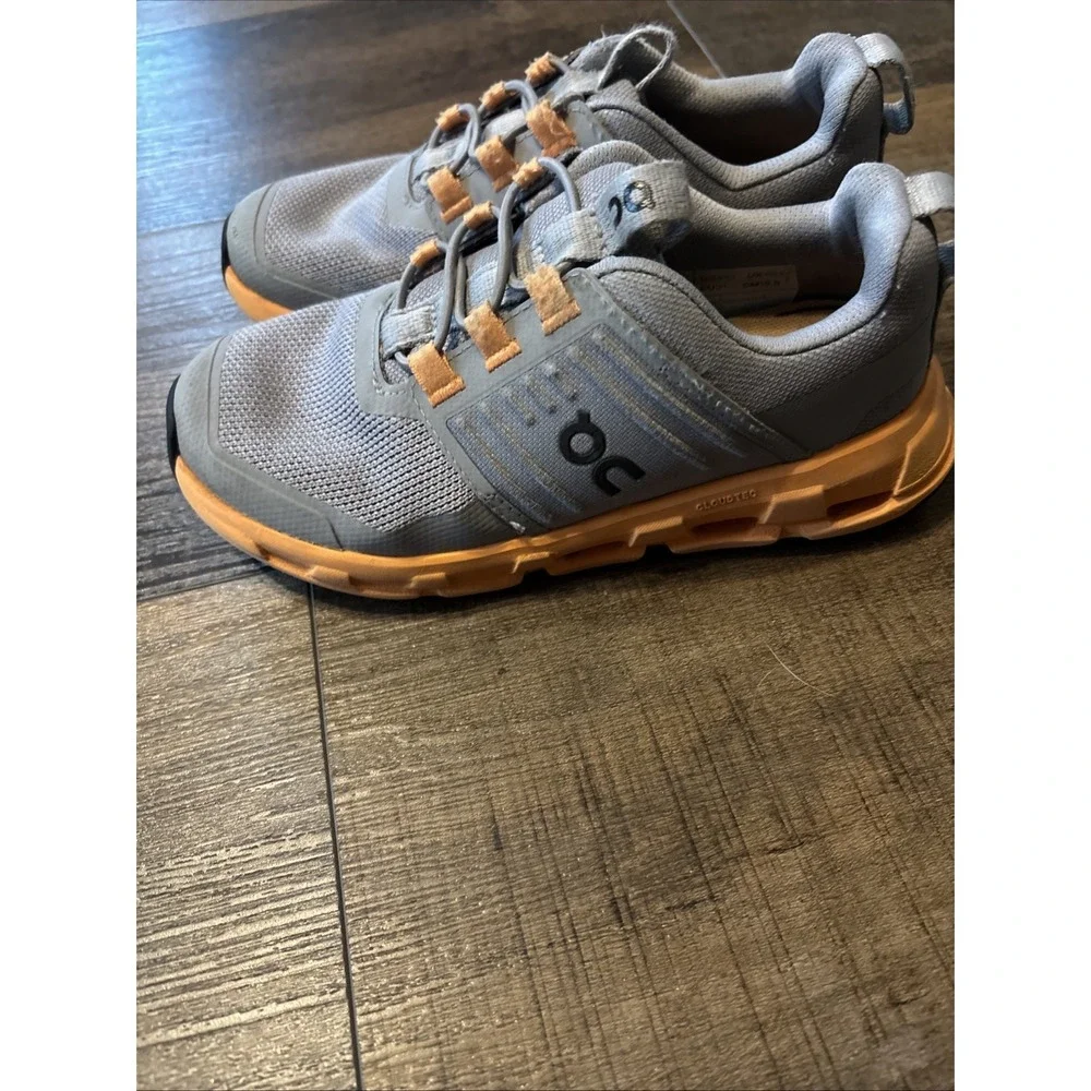 ON On Cloud Cloudswift Boys Shoes 13 Gray Orange Athletic - Picture 4 of 9